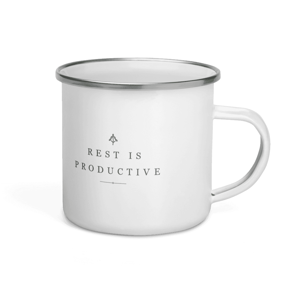 The Rest Is Productive Enamel Mug