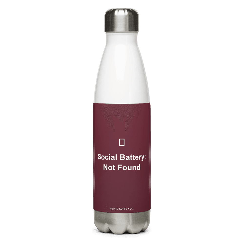Social Battery: Not Found Water Bottle