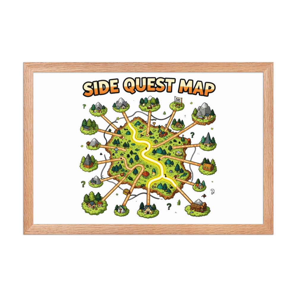 Side Quest Map Art Print